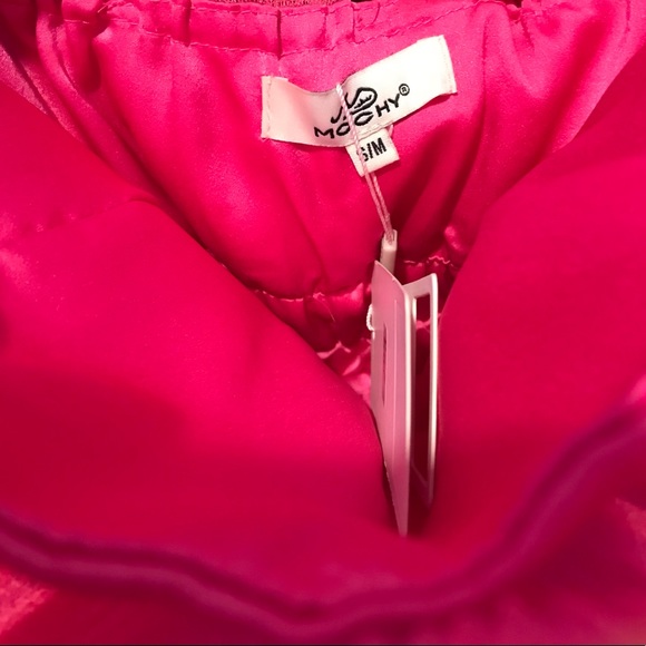 Hot pink barbie tulle ballerina mini dress bow belt kendall jenner tiered layer - Picture 9 of 9